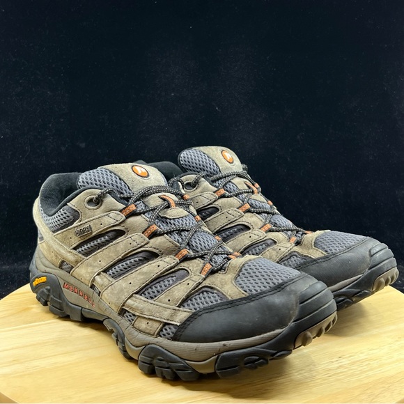 Merrell Men Moab 2 Waterproof Hiking Shoes Walnut Suede, Leather & Mesh Size 12 - Picture 4 of 11